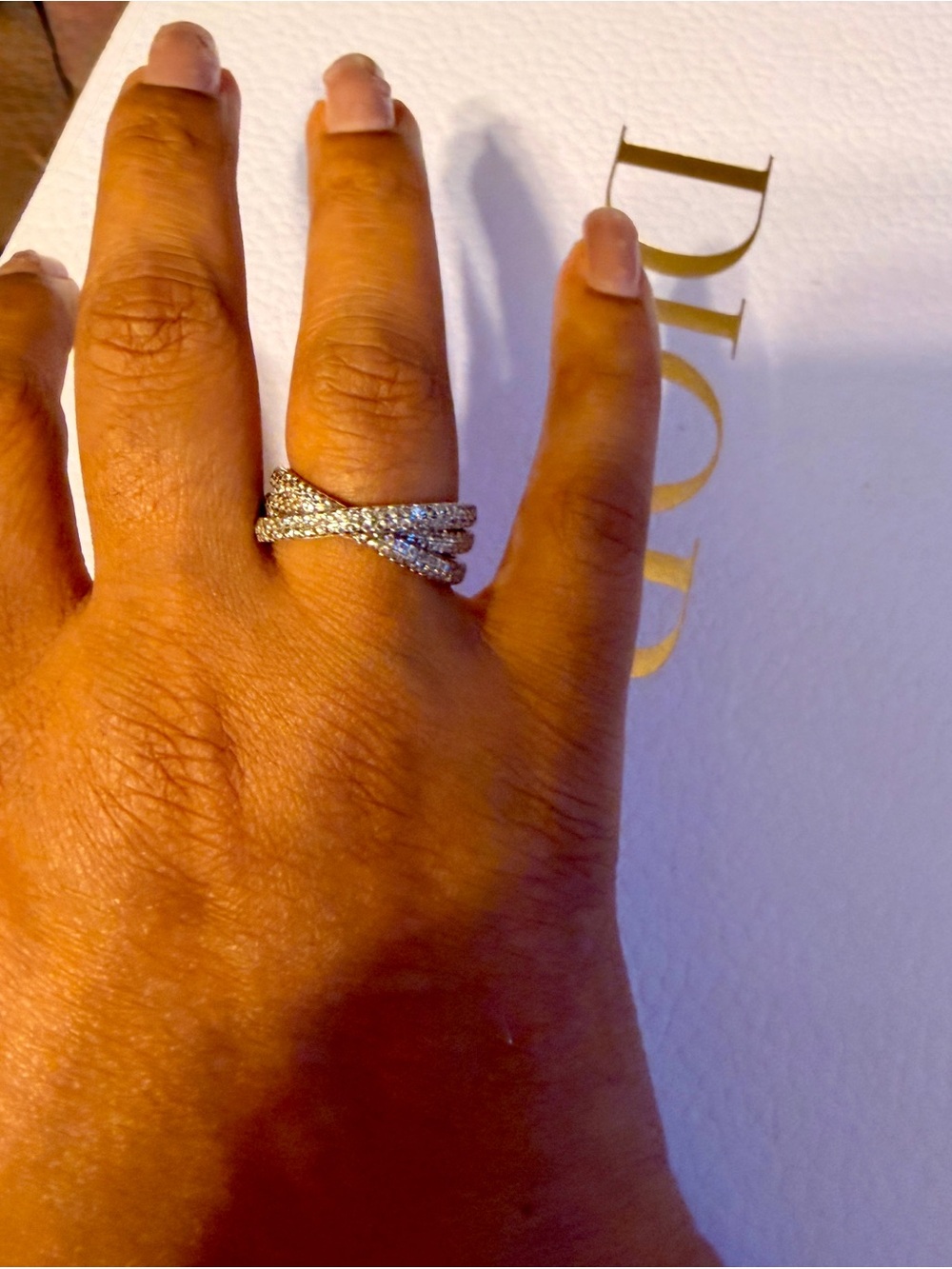 Crystal Pave Multi-Band Women’s Fashion Ring - Sterling Silver
